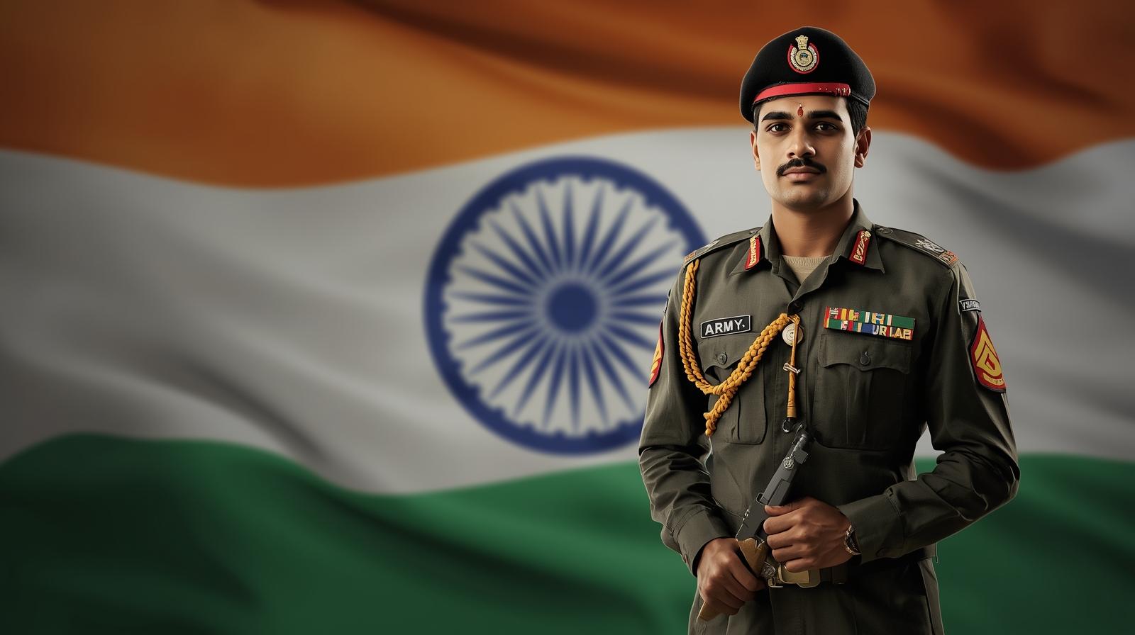 Indian Army Agniveer 2026 Recruitment - Soldiers running with India flag